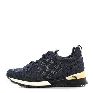 Authentic LOUIS VUITTON DENIM MONOGRAM RUN AWAY SNEAKERS